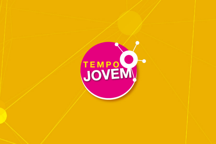 fundo amarelo com logo do programa