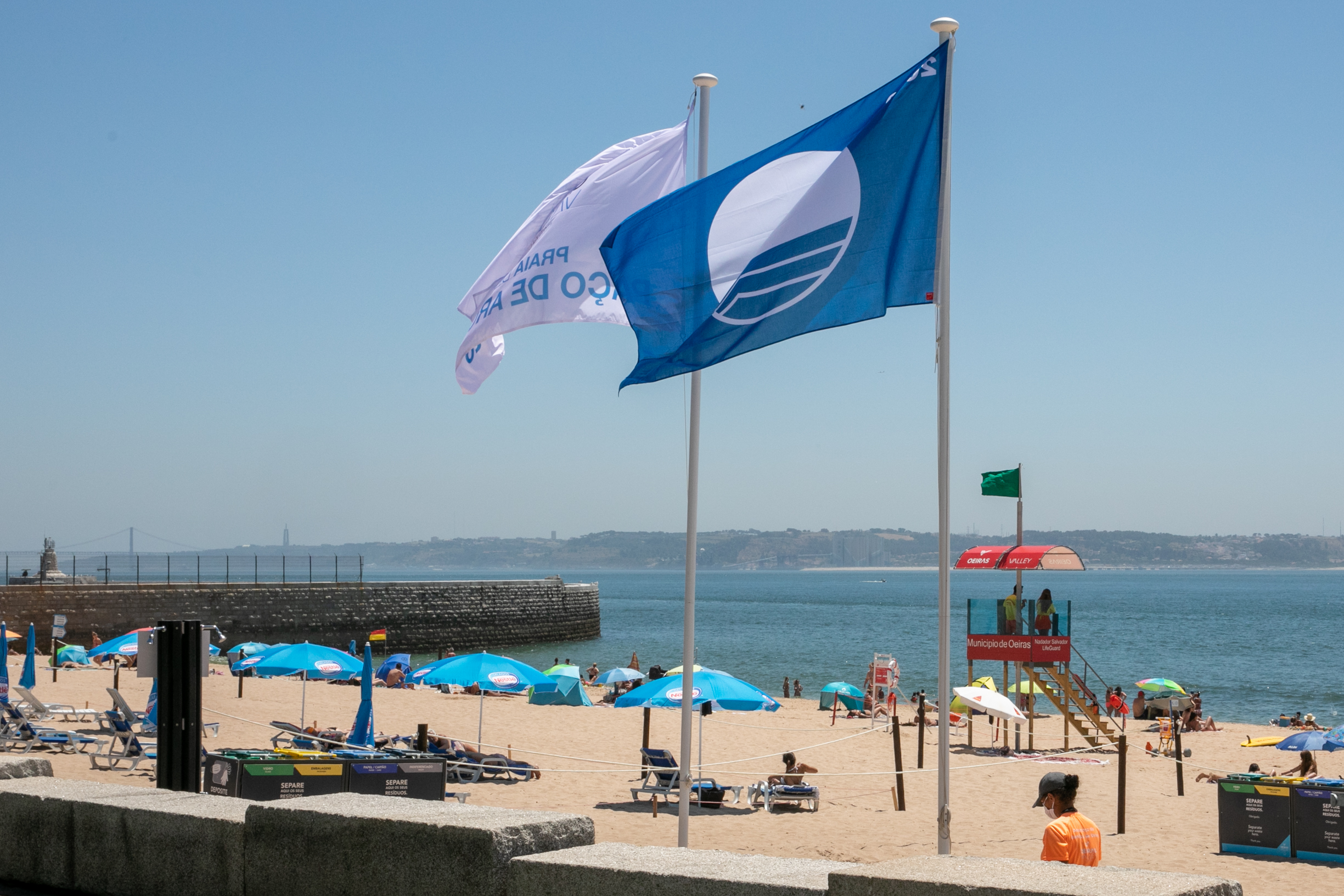 Bandeira Azul na praia